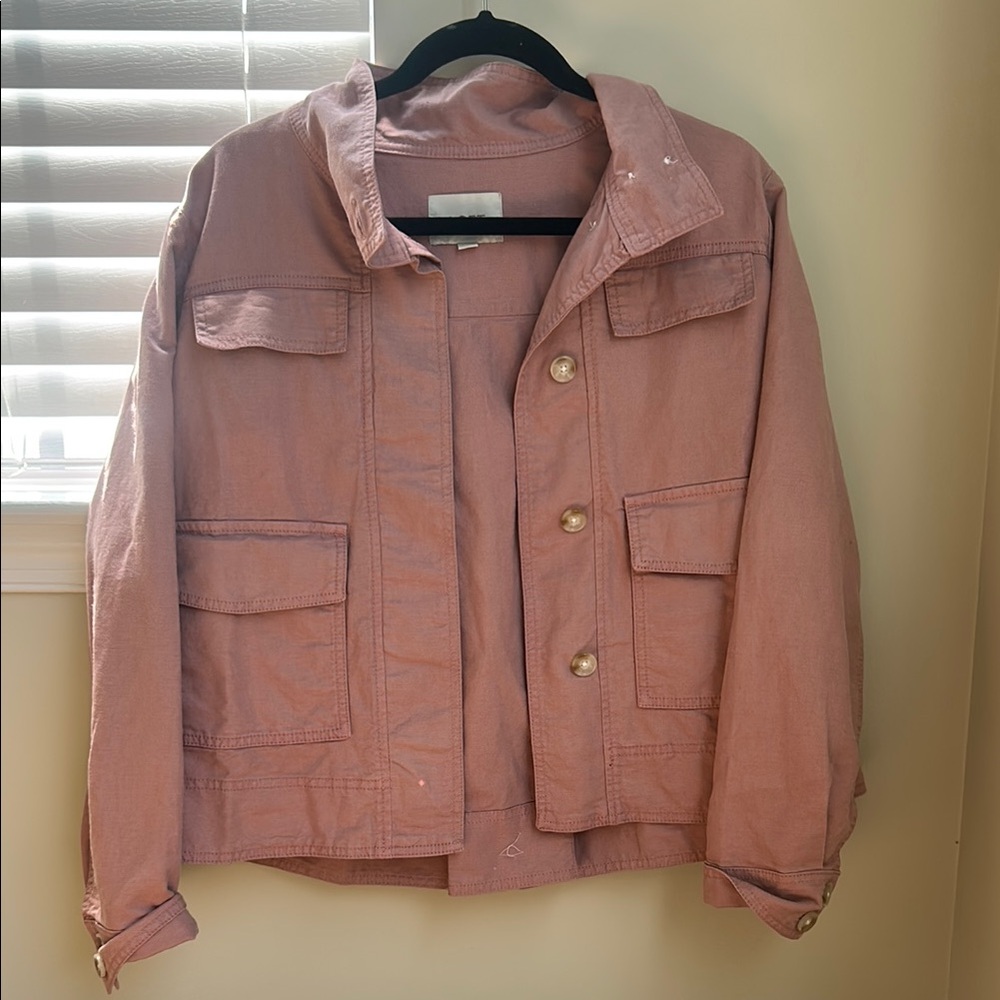 LOFT Pink Utility Jacket (Size Small)